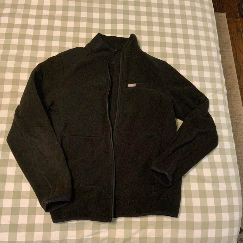 Women’s Medium FIGS Black Fleece Zipper Jacket